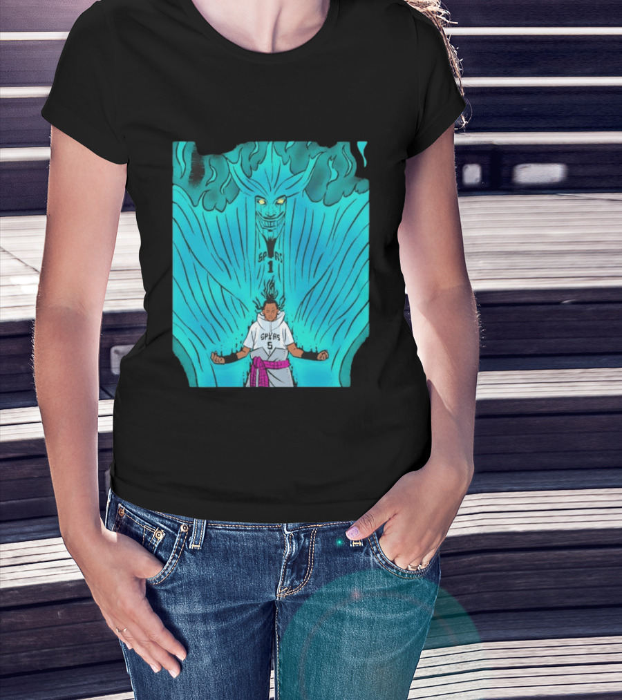 Victor Wembanyama Sasuke Susanoo Spurs Basketball Anime T-Shirt