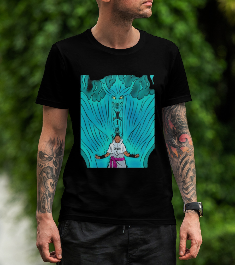 Victor Wembanyama Sasuke Susanoo Spurs Basketball Anime T-Shirt