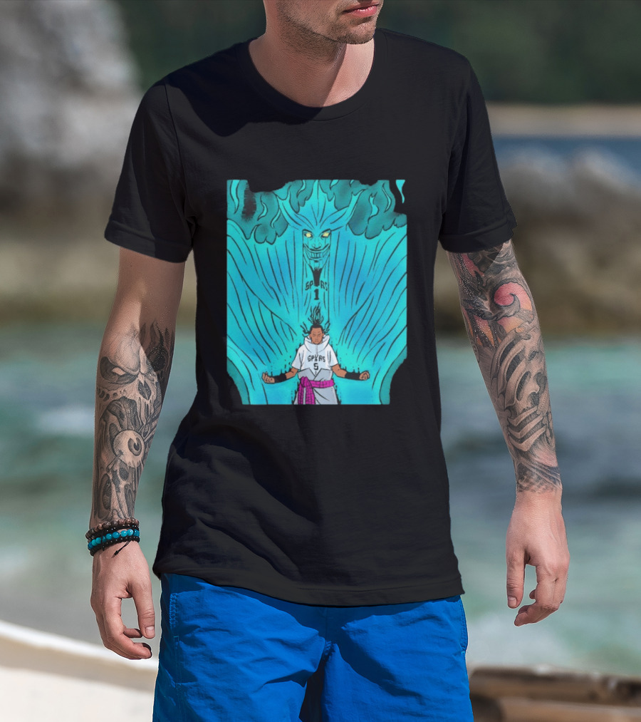 Victor Wembanyama Sasuke Susanoo Spurs Basketball Anime T-Shirt