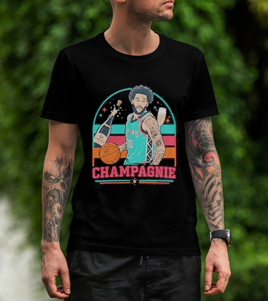 San Antonio Spurs Julian Champagnie 90s Style Basketball T-Shirt