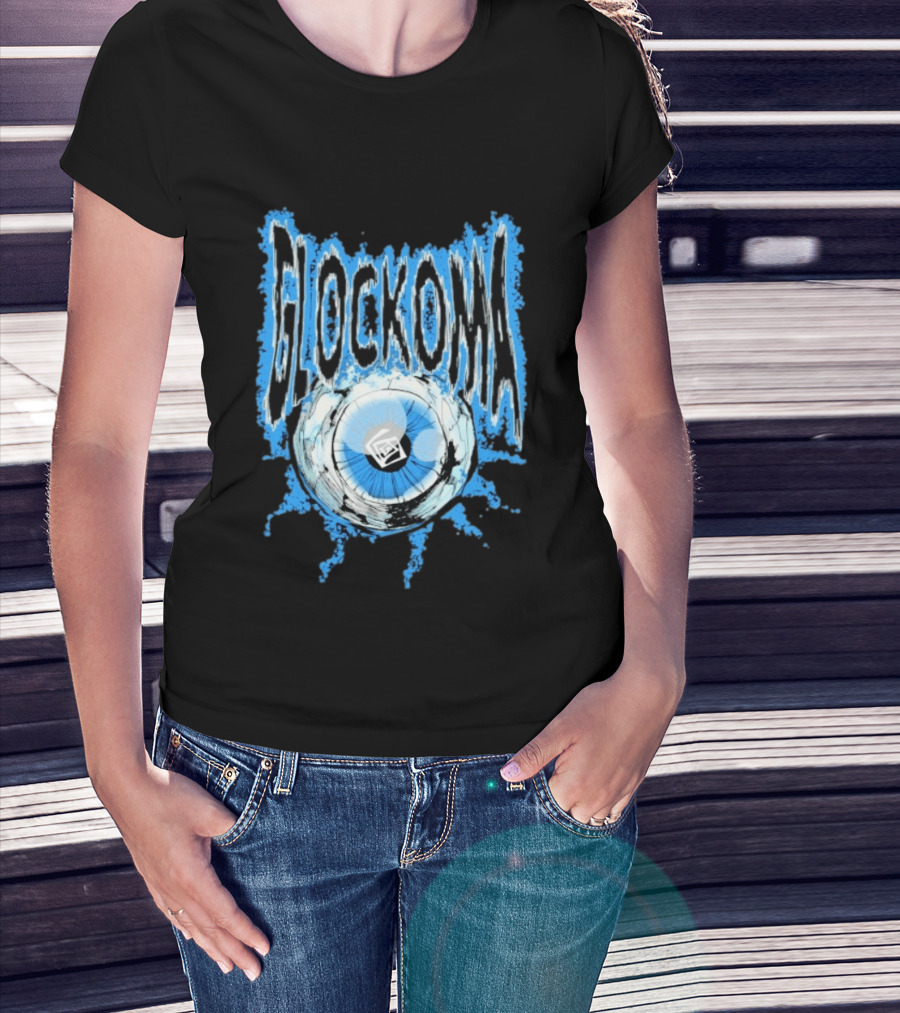 Key Glock Glockoma Eyeball Blue Splash T-Shirt