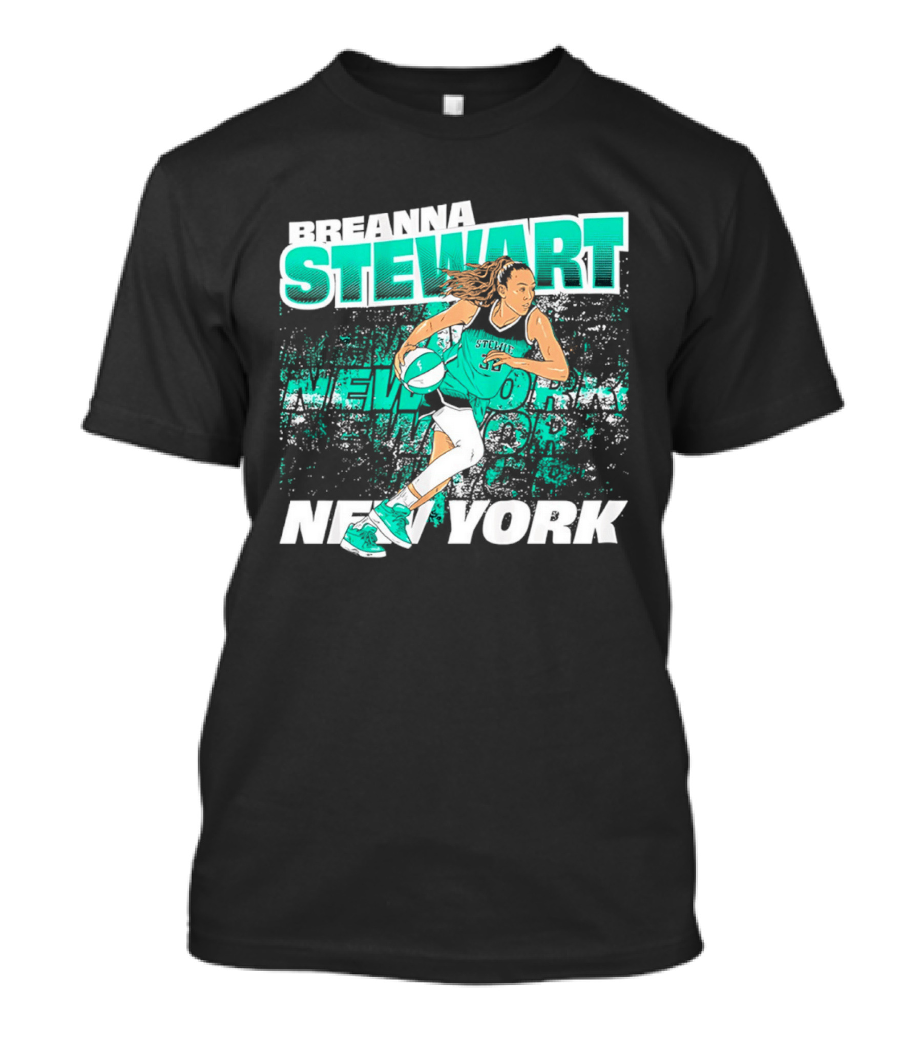 Breanna Stewart New York Basketball Player Action T-Shirt