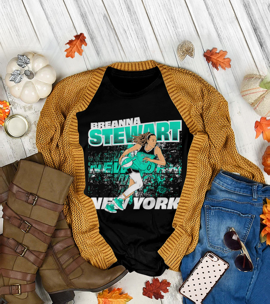 Breanna Stewart New York Basketball Player Action T-Shirt