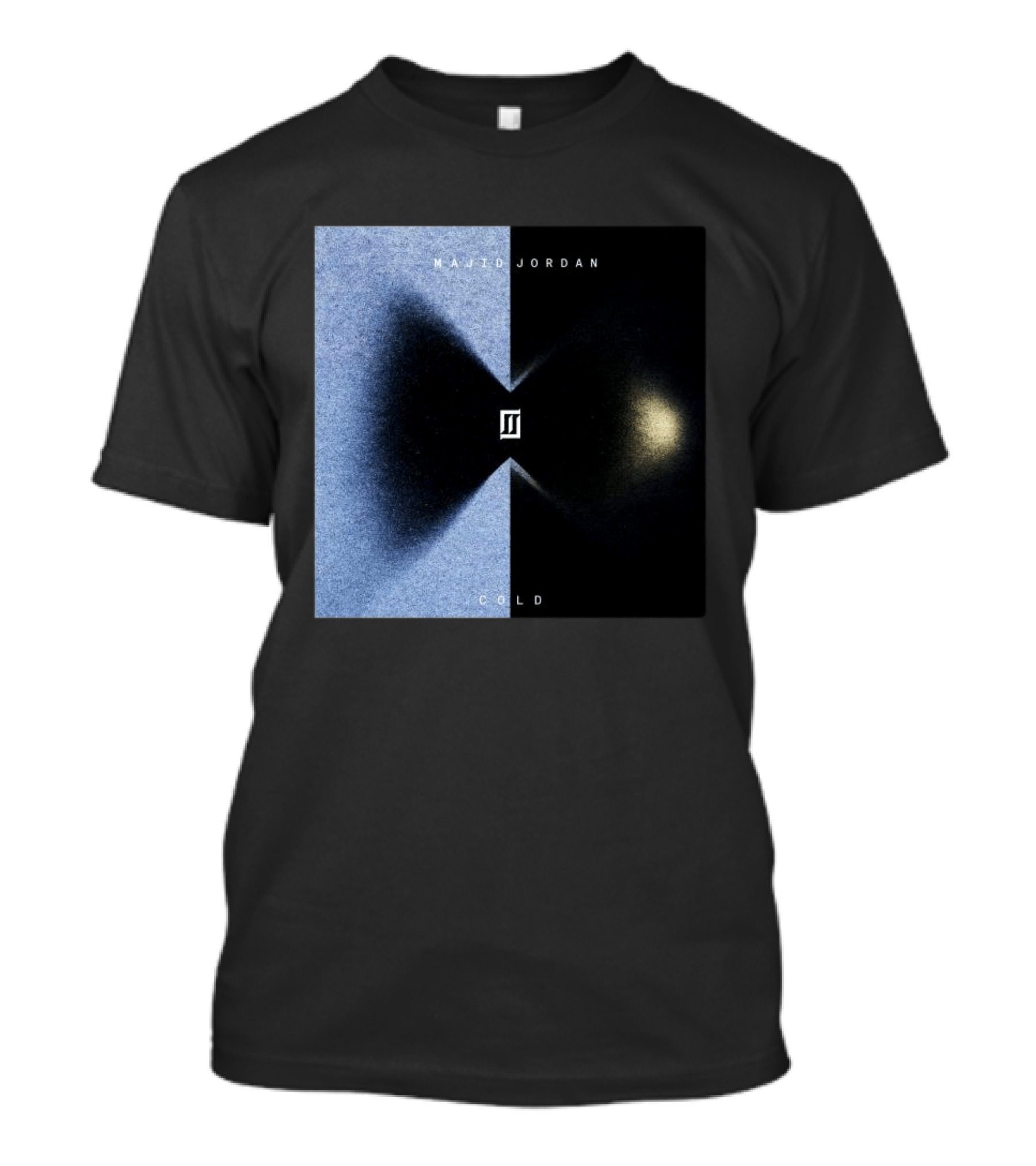 Majid Jordan Cold Album Cover Black And Blue Split T-Shirt
