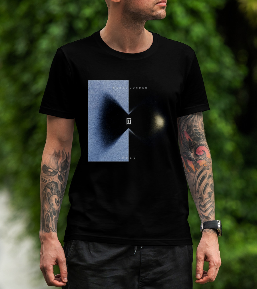 Majid Jordan Cold Album Cover Black And Blue Split T-Shirt