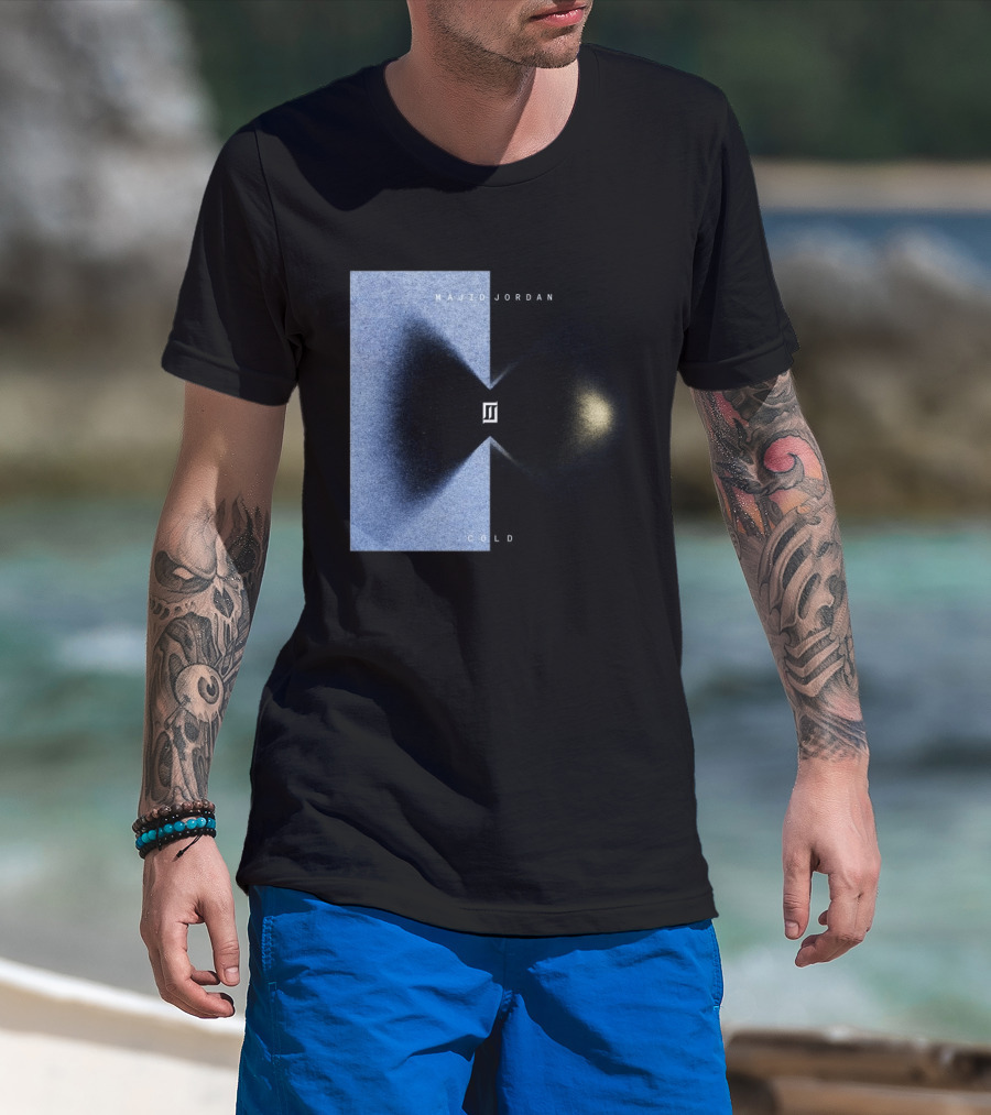 Majid Jordan Cold Album Cover Black And Blue Split T-Shirt