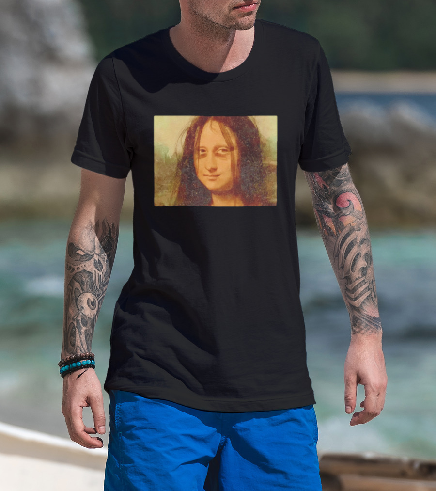 Mona Lisa Messy Hair Meme Remake T-Shirt