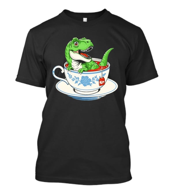 Tea Rex Dinosaur In Teacup With Tea Bag T-Shirt