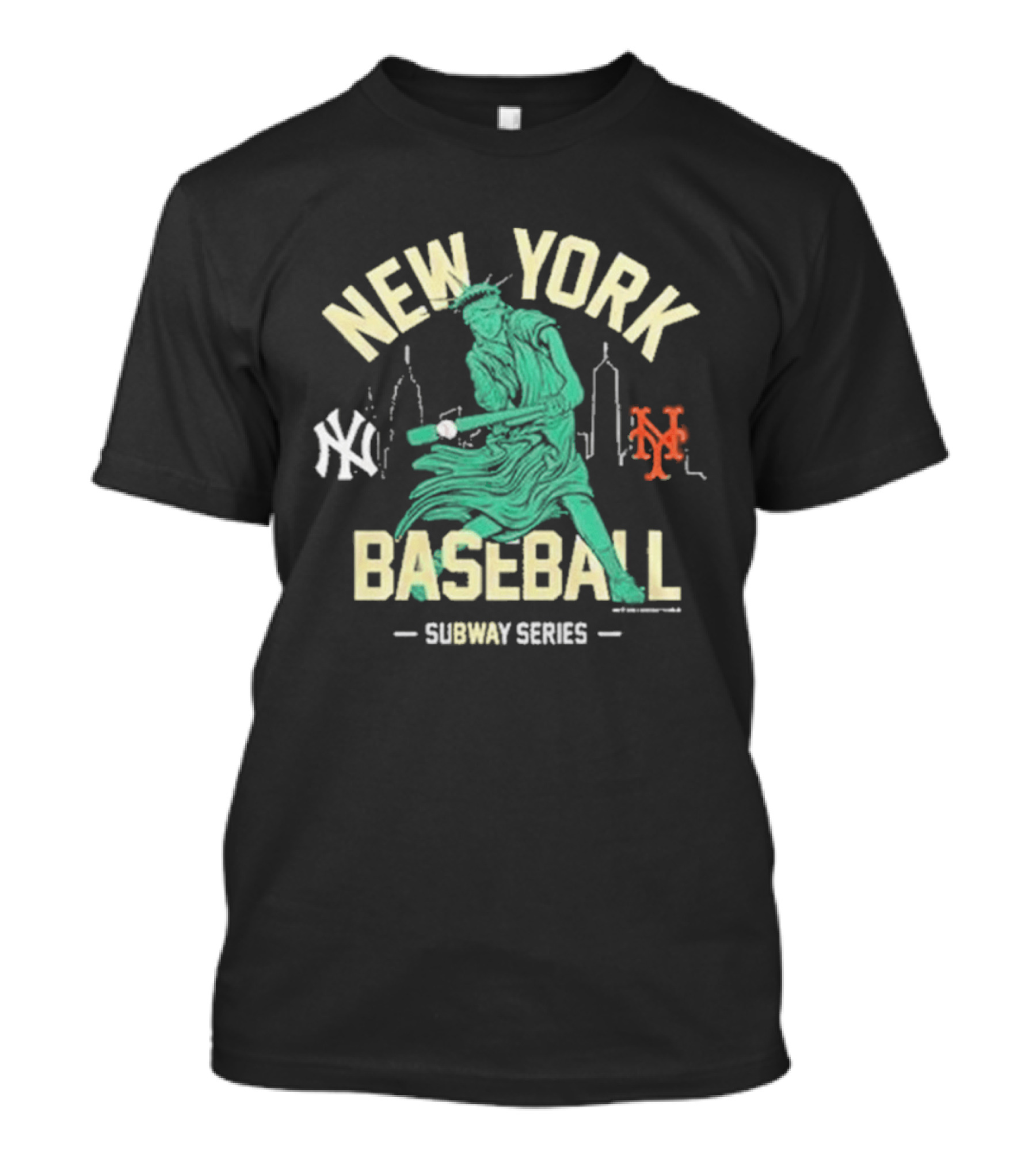 New York Baseball 2026 Subway Series Yankees Mets Statue Liberty T-Shirt