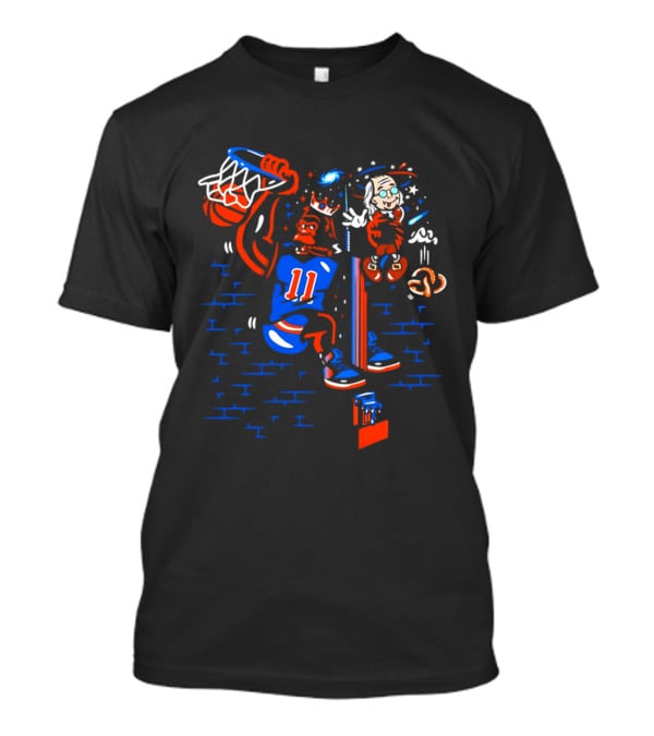 New York Knicks Basketball Number 11 Dunking Action T-Shirt