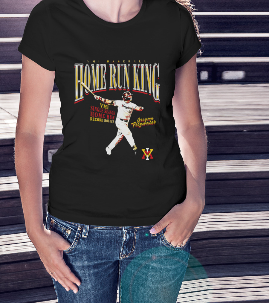 VMI Baseball Home Run King Grayson Fitzwater Single Season Record Holder T-Shirt