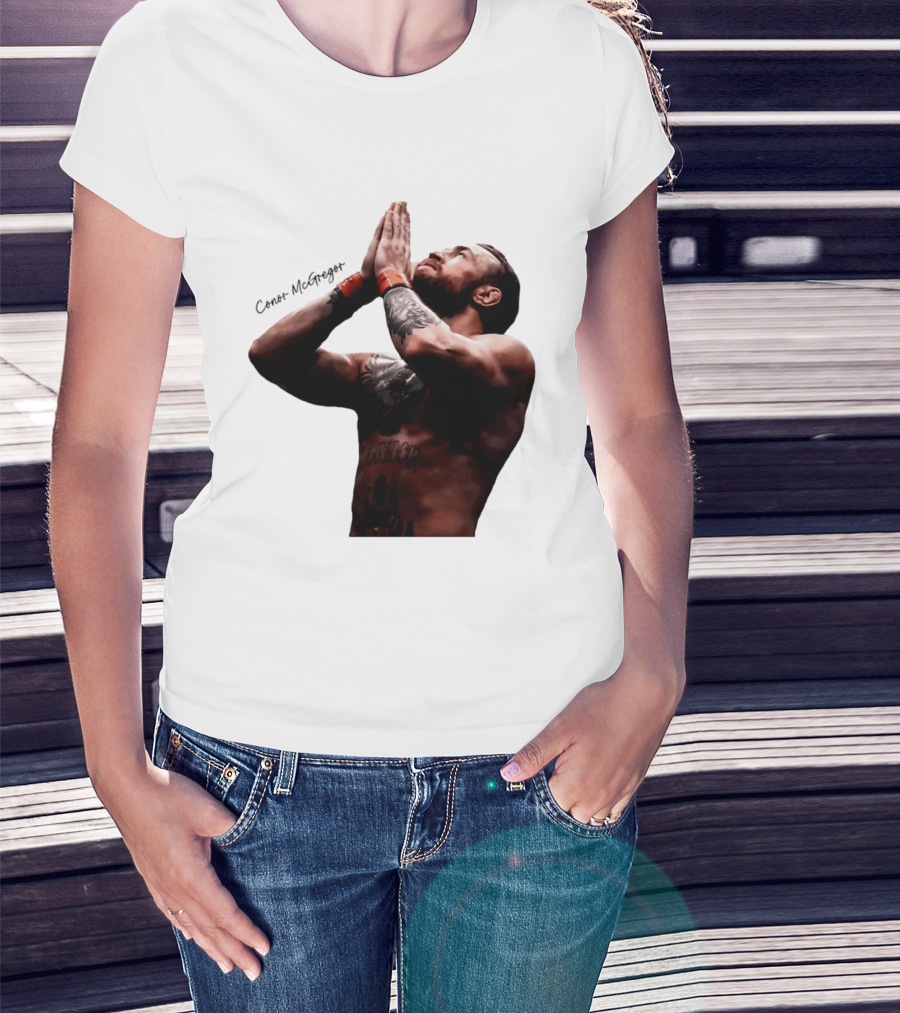 Conor McGregor Returning Pray Pose Tattooed MMA Fighter T-Shirt