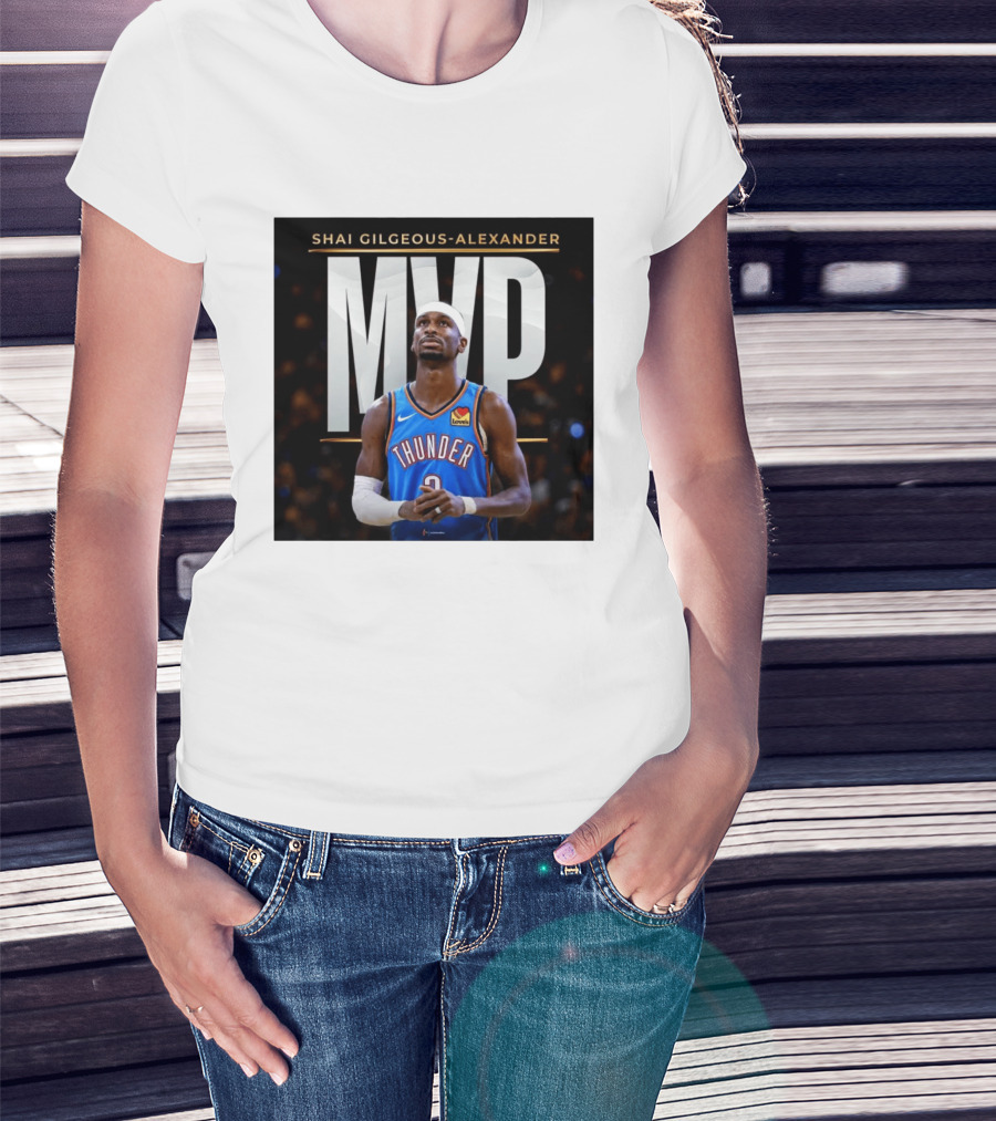 Shai Gilgeous Alexander Thunder MVP Celebration T-Shirt