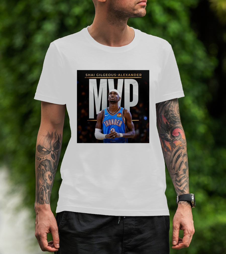 Shai Gilgeous Alexander Thunder MVP Celebration T-Shirt