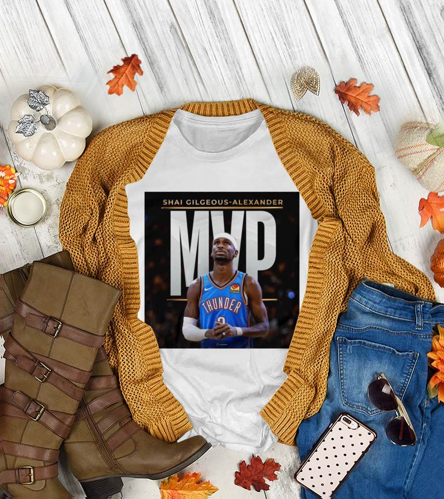 Shai Gilgeous Alexander Thunder MVP Celebration T-Shirt