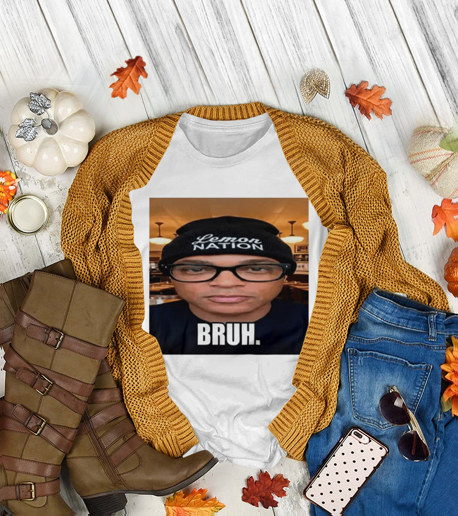 Lemon Nation Beanie Glasses Meme Bruh T-Shirt