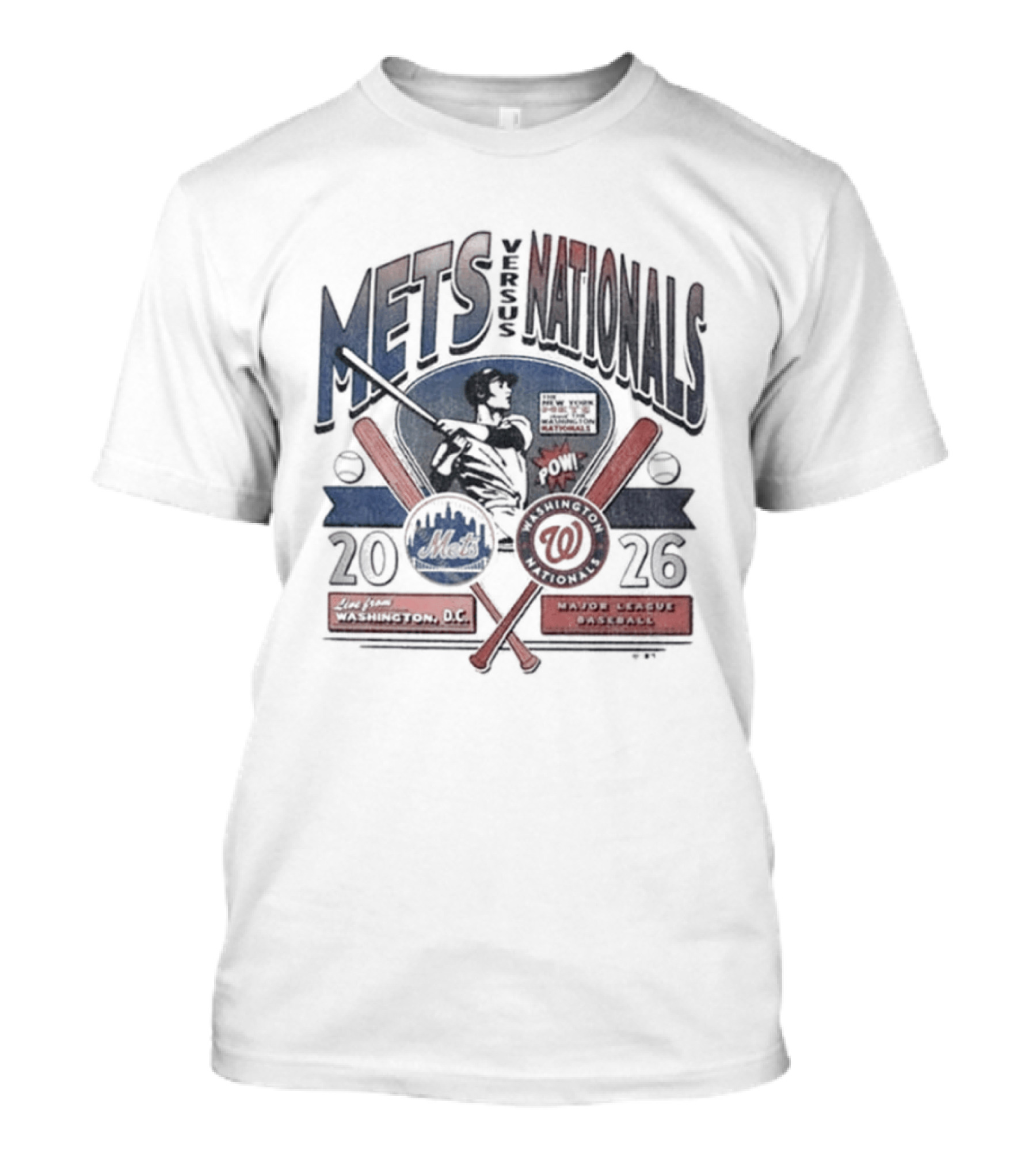 Mets Nationals 2026 Washington DC New York Baseball Matchup T-Shirt