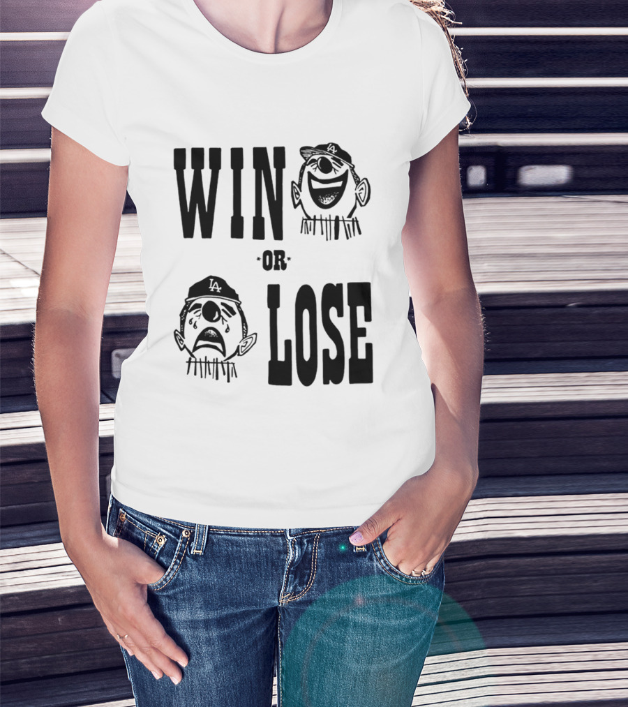 Win Or Lose Laughing Crying Clown LA Baseball Fan T-Shirt