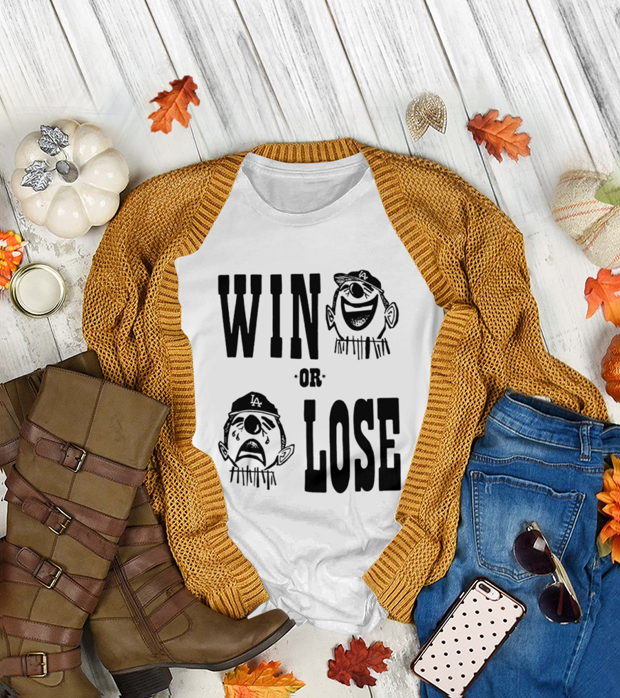 Win or Lose Laughing Crying Clown LA Baseball Fan T-Shirt