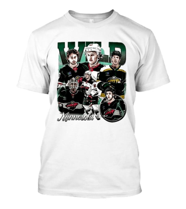 Minnesota Wild Ice Hockey Players Bootleg Comfort T-Shirt