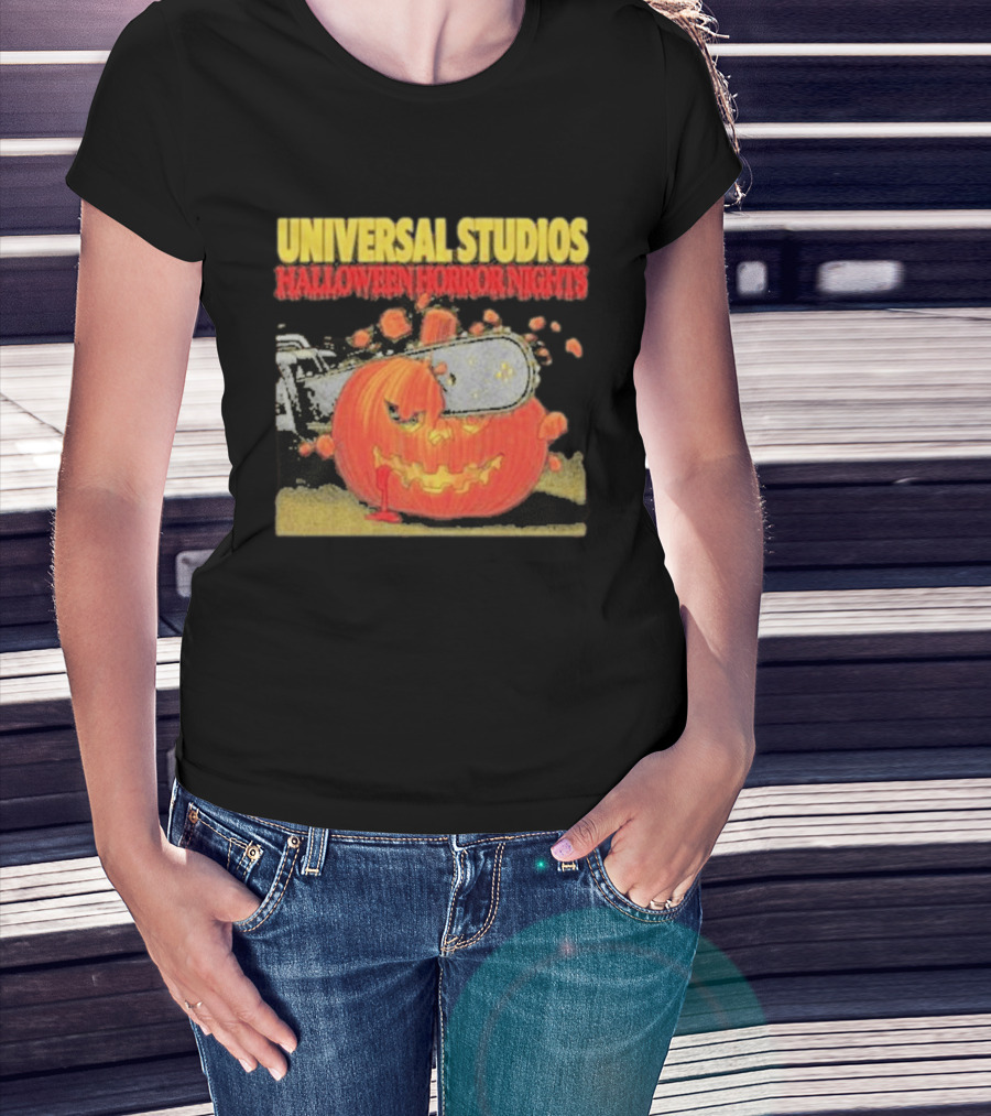 Universal Studios Halloween Horror Nights Pumpkin Chainsaw T-Shirt
