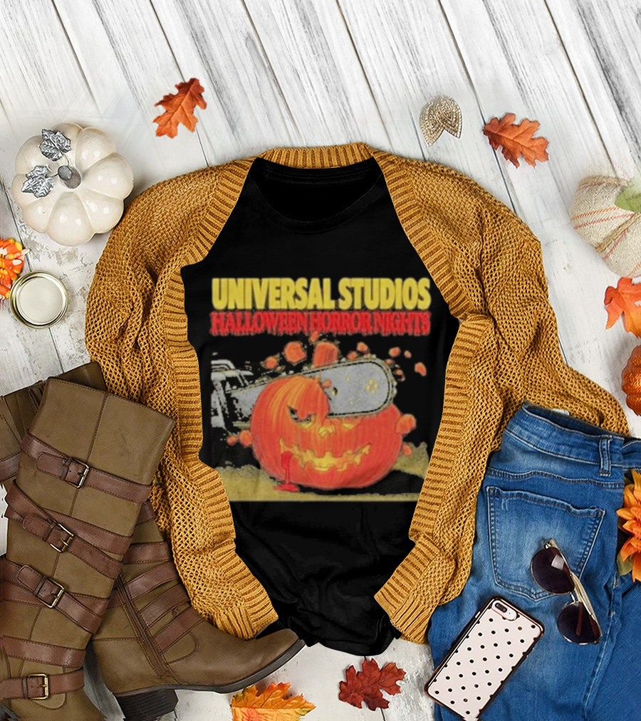 Universal Studios Halloween Horror Nights Pumpkin Chainsaw T-Shirt