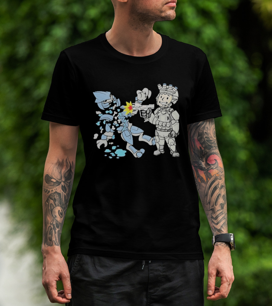 Xeno Slayer Threat Llama Alien Battle Scene T-Shirt