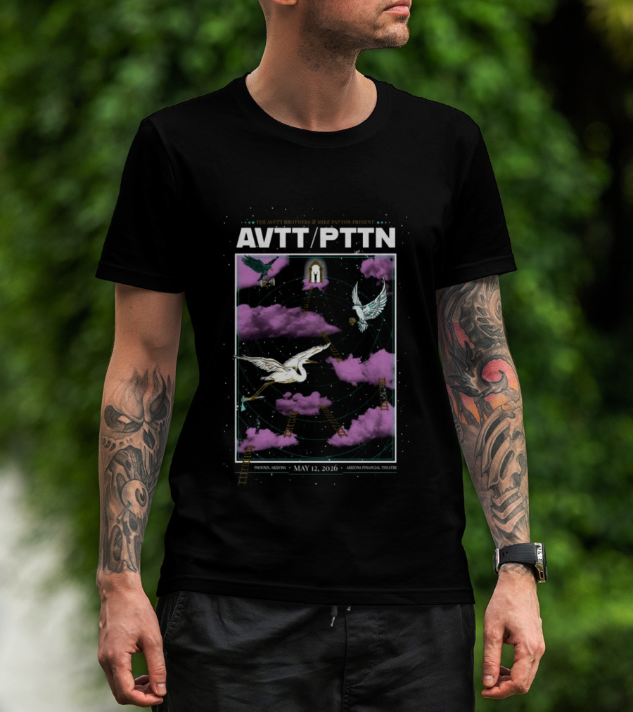 The Avett Brothers Mike Patton Present AVTT PTTN Phoenix Arizona May 12 2026 Arizona Financial Theatre T-Shirt