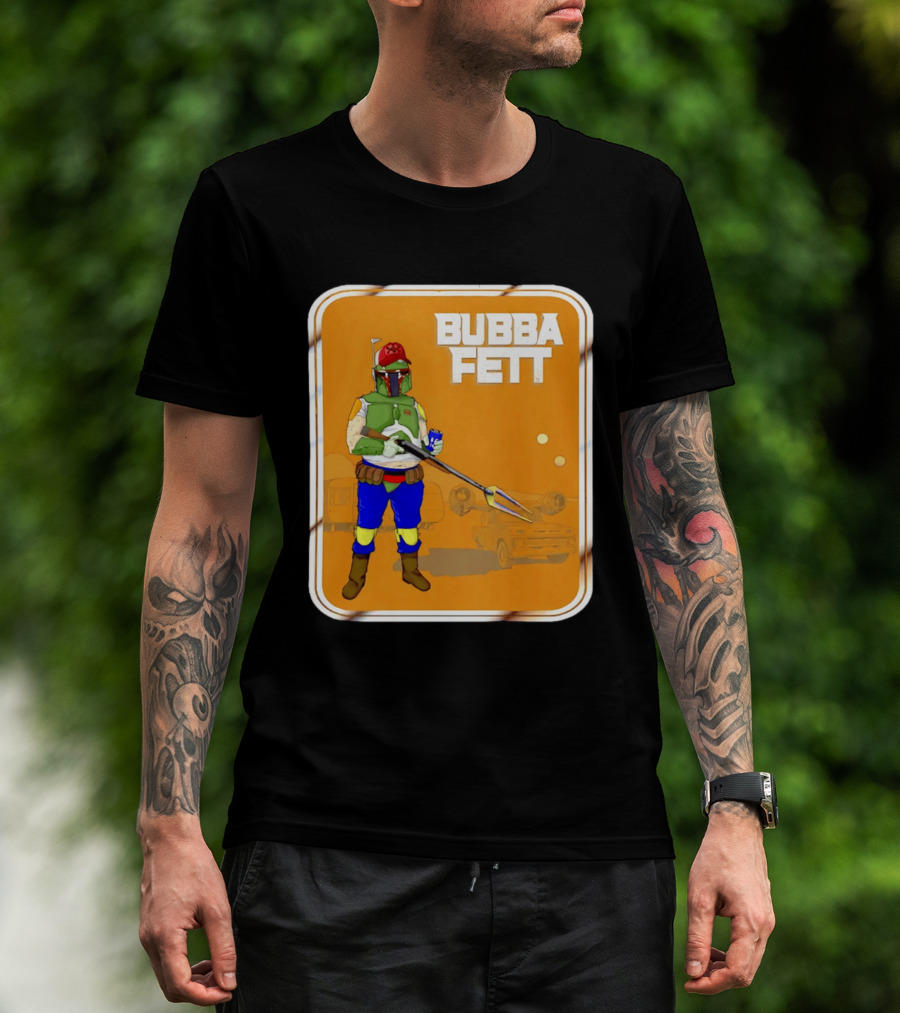 Bubba Fett Cartoon Camper And Spaceship T-Shirt