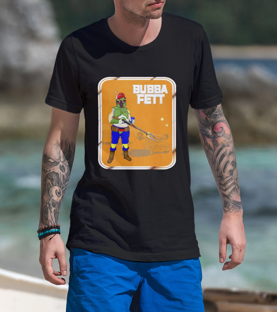 Bubba Fett Cartoon Camper And Spaceship T-Shirt