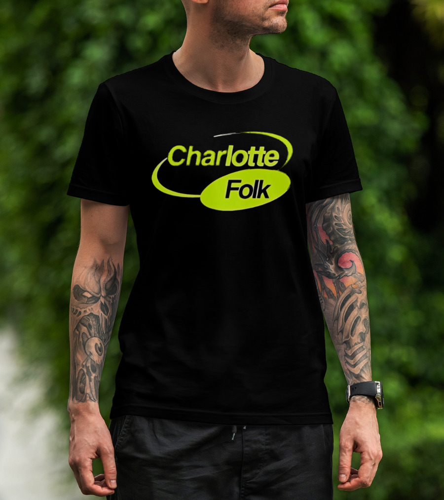 Charlotte Folk Neon Green Swirl T-Shirt