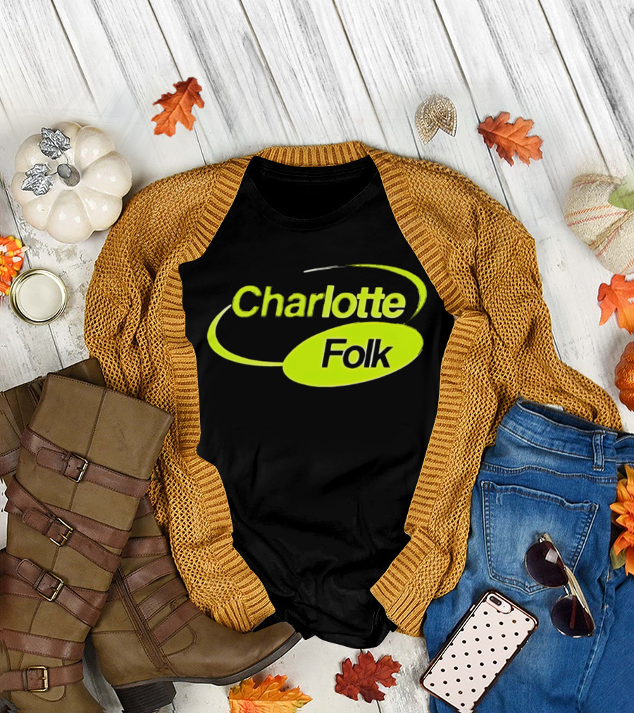 Charlotte Folk Neon Green Swirl T-Shirt
