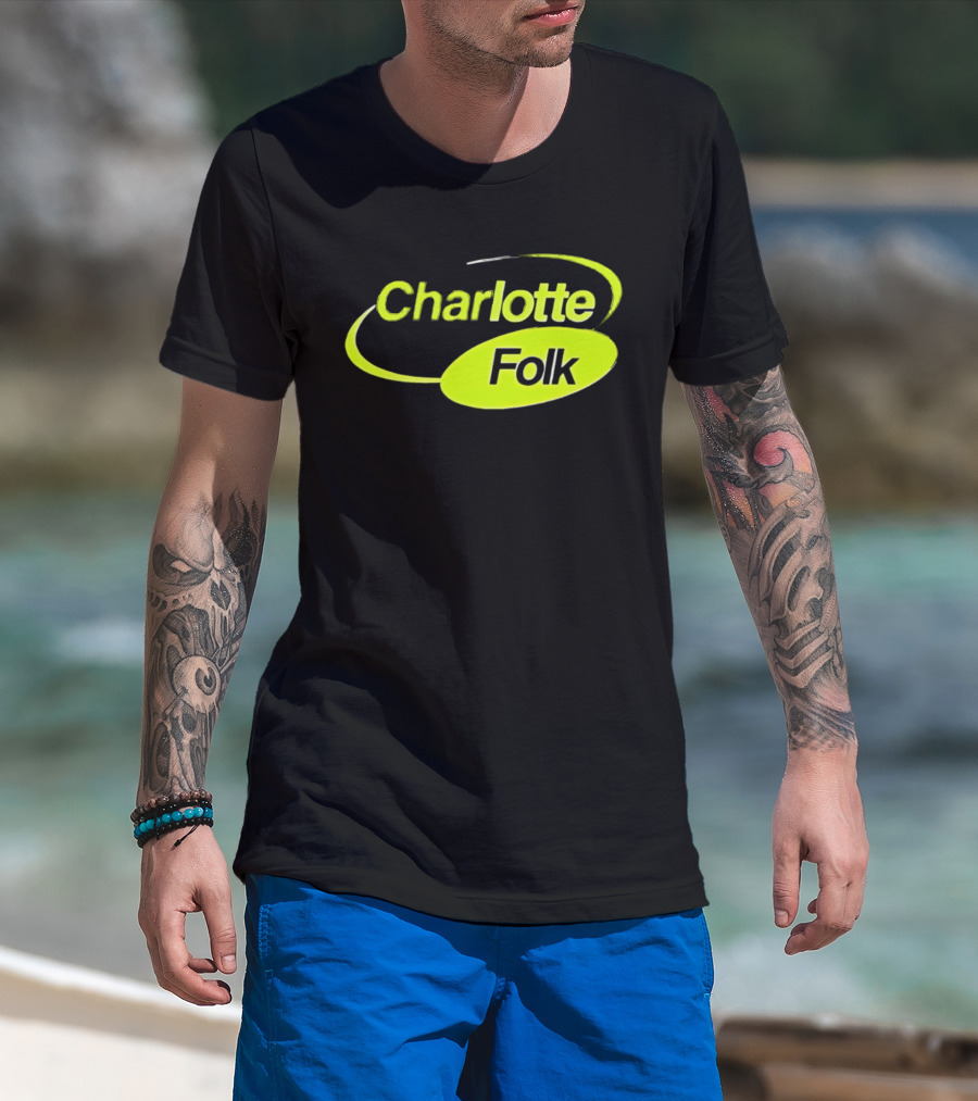 Charlotte Folk Neon Green Swirl T-Shirt