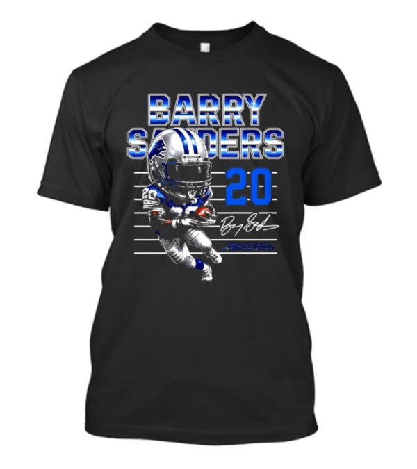 Barry Sanders Detroit Lions 20 Football Legend Caricature T-Shirt