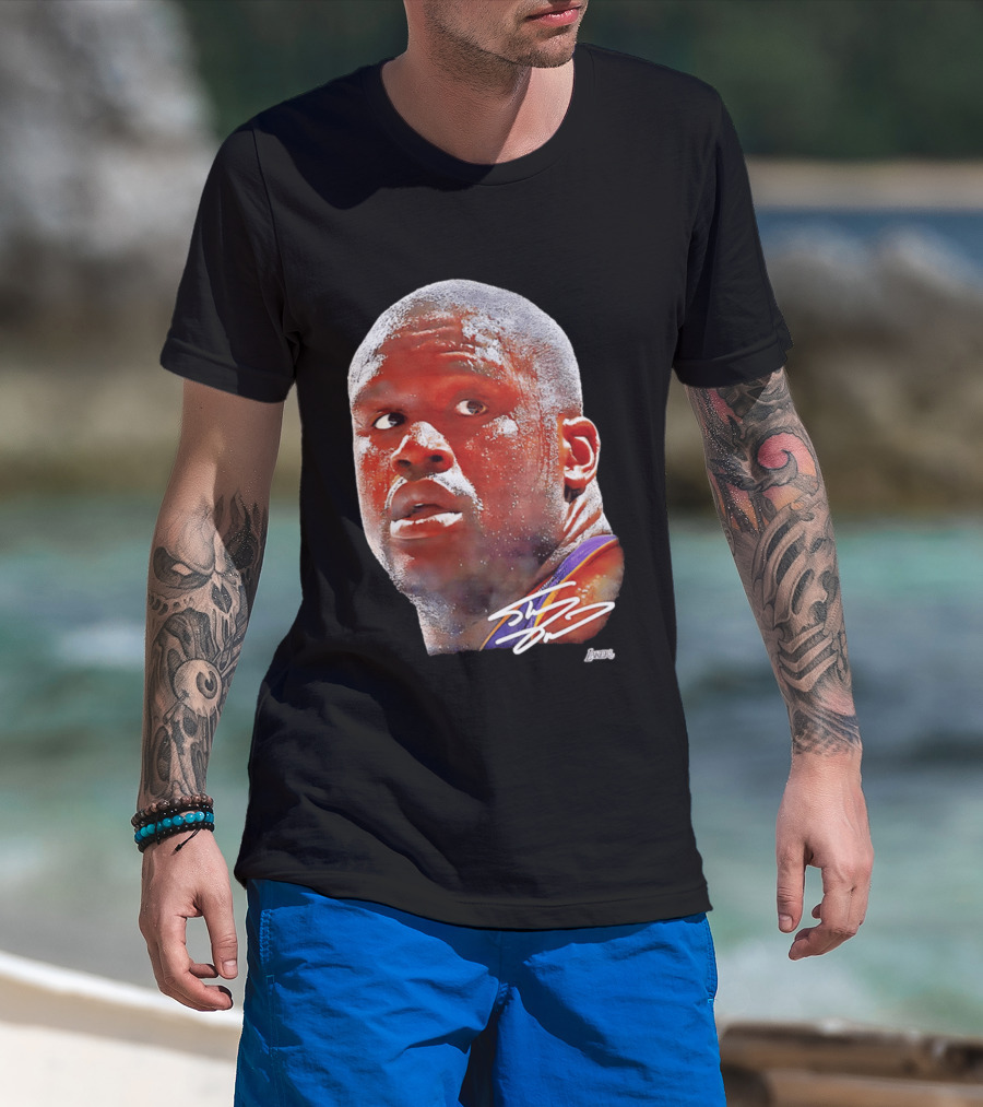Los Angeles Lakers Shaquille O'Neal Signature Big Face Legends T-Shirt