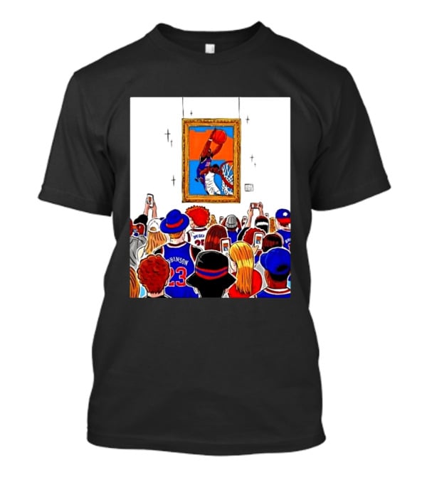 Mitchell Robinson New York Knicks Dunk Over Joel Embiid Crowd T-Shirt