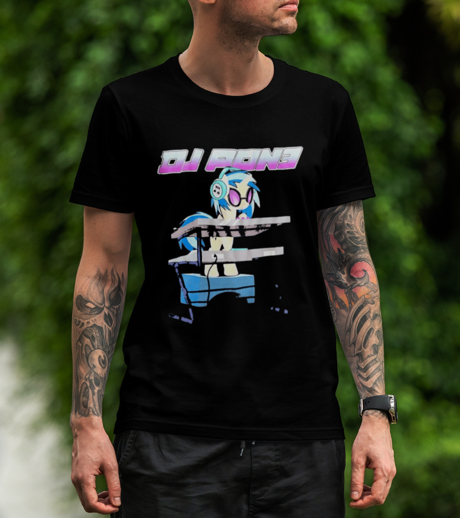 DJ Pon3 My Little Pony Character With Headphones And Turntable T-Shirt