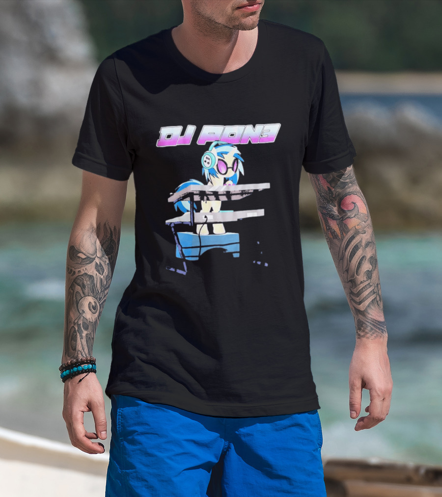 DJ Pon3 My Little Pony Character With Headphones And Turntable T-Shirt