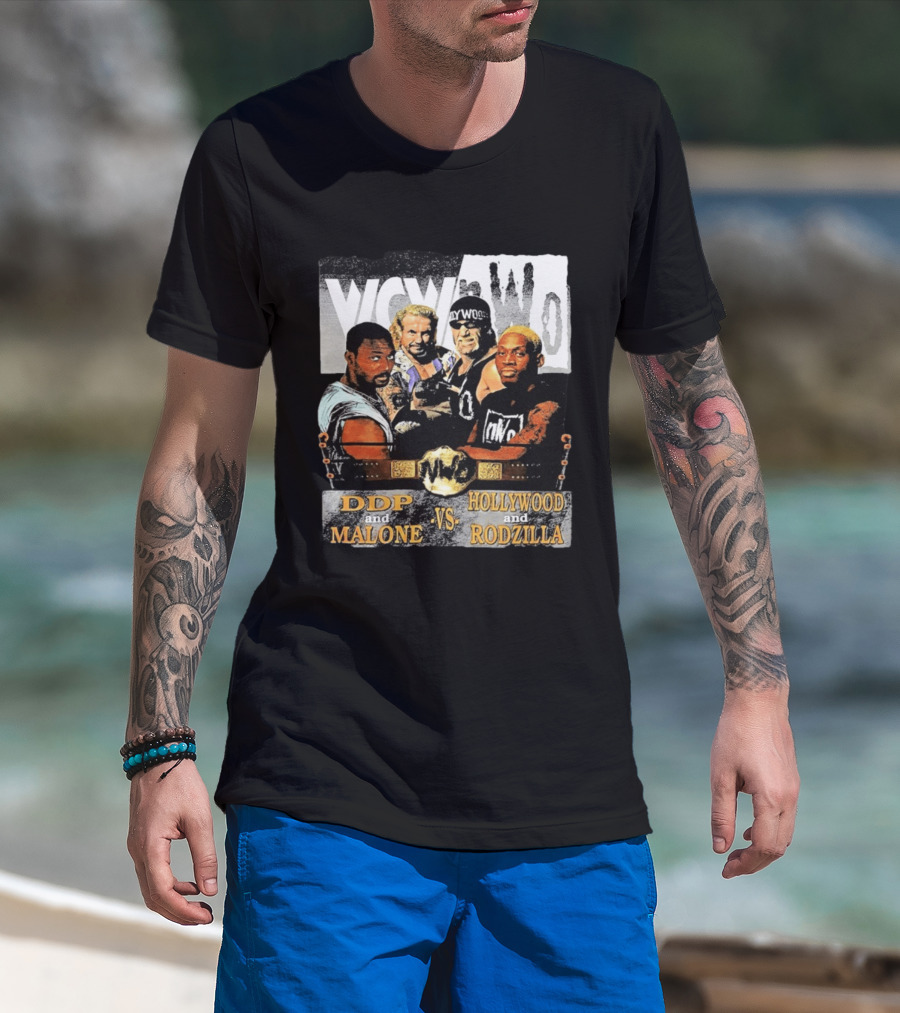WCW NWo DDP And Malone Vs Hollywood And Rodzilla 90s Wrestling T-Shirt