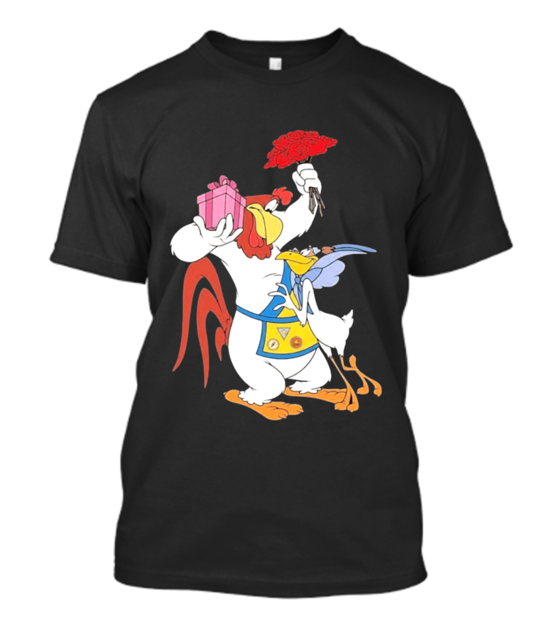 Foghorn Leghorn Miss Prissy Holding Roses And Gift Valentine Looney Tunes T-Shirt
