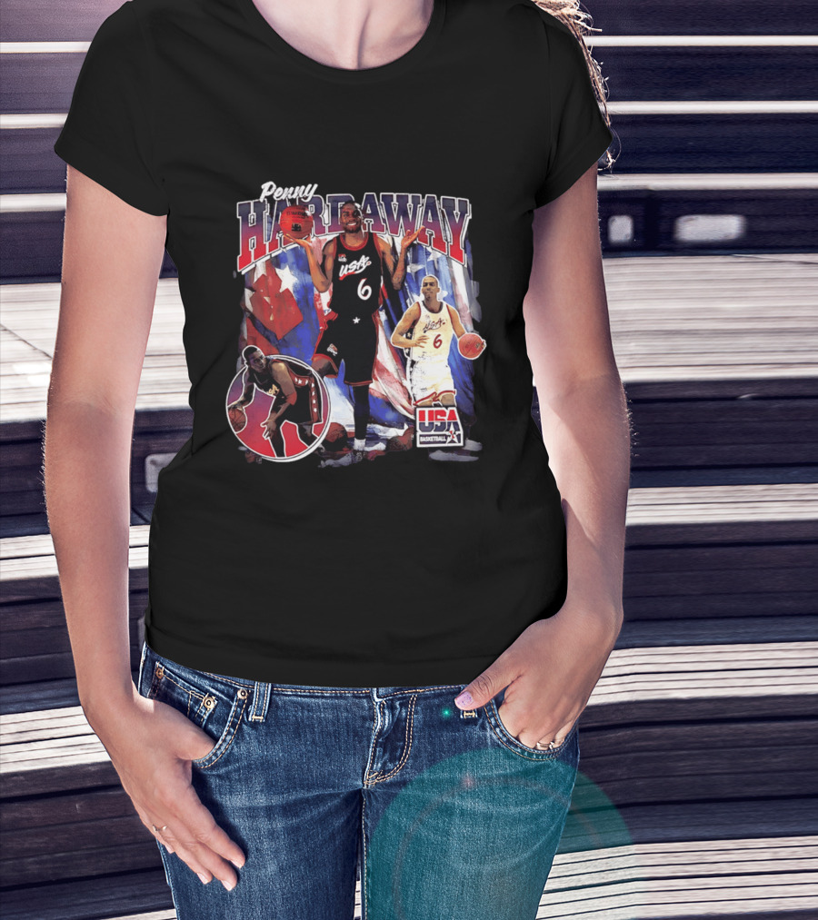 Penny Hardaway USA Basketball Legend Stars And Stripes USA Basketball T-Shirt