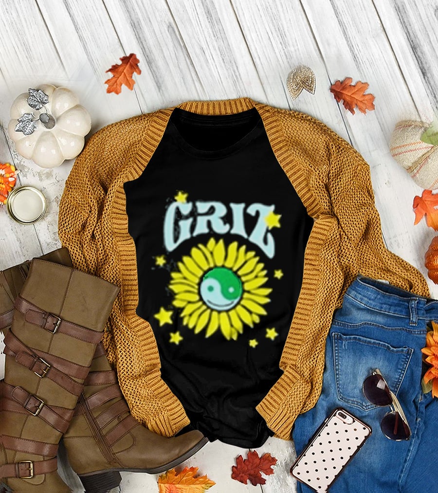 Griz Sunflower Yin Yang Starry T-Shirt