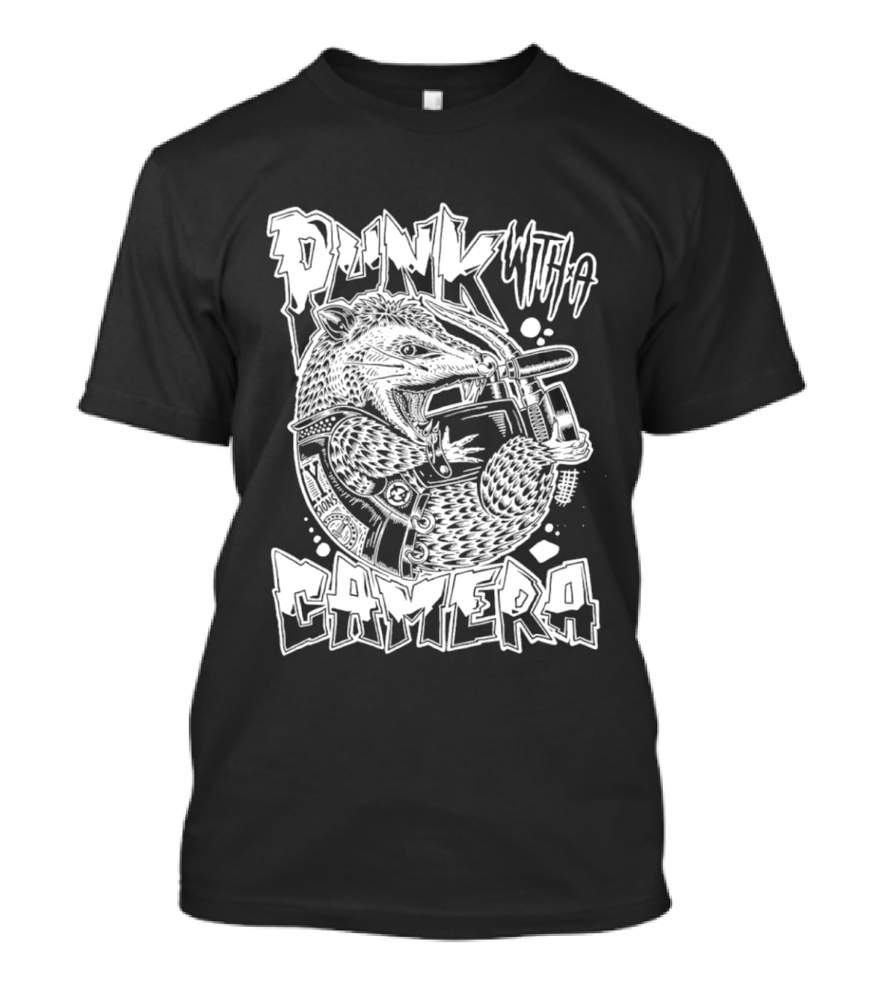 Punk With A Camera Punk Rock Possum T-Shirt