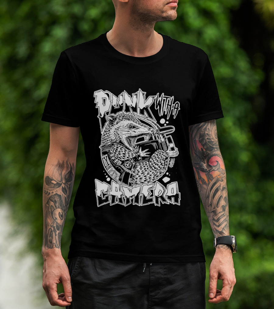 Punk With A Camera Punk Rock Possum T-Shirt