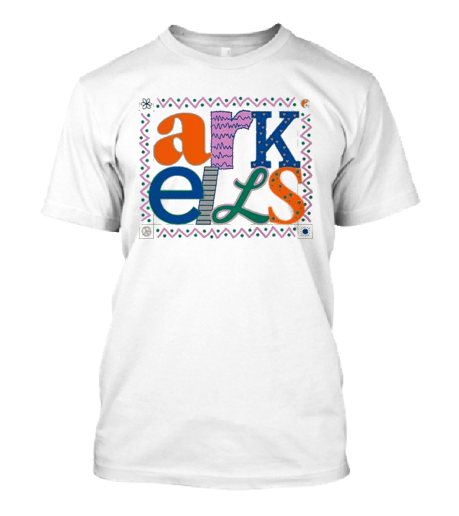 Arkells Colorful Hippie Font With Decorative Border T-Shirt