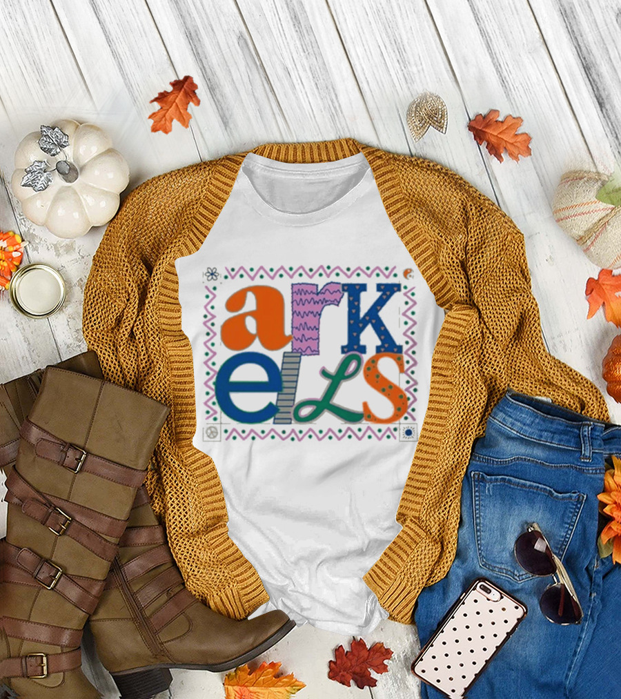 Arkells Colorful Hippie Font with Decorative Border T-Shirt