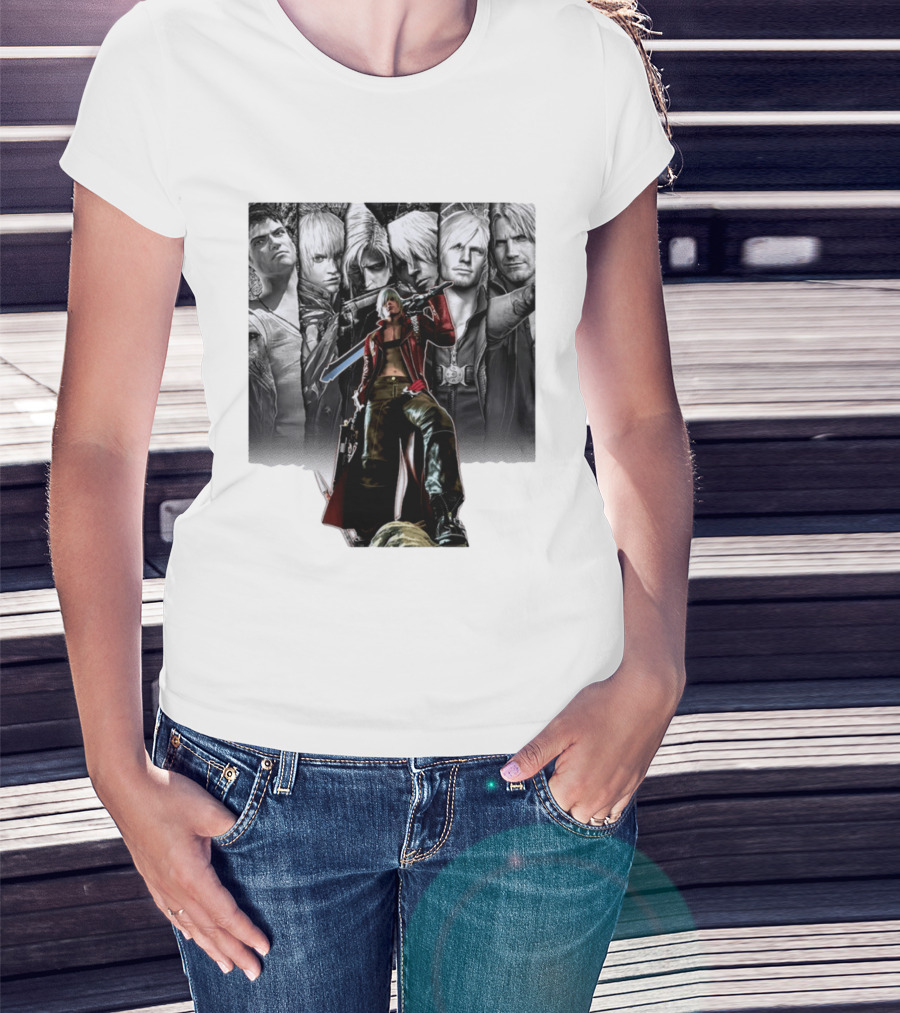 Dante Gen Devil May Cry Anime Collage Character Montage T-Shirt