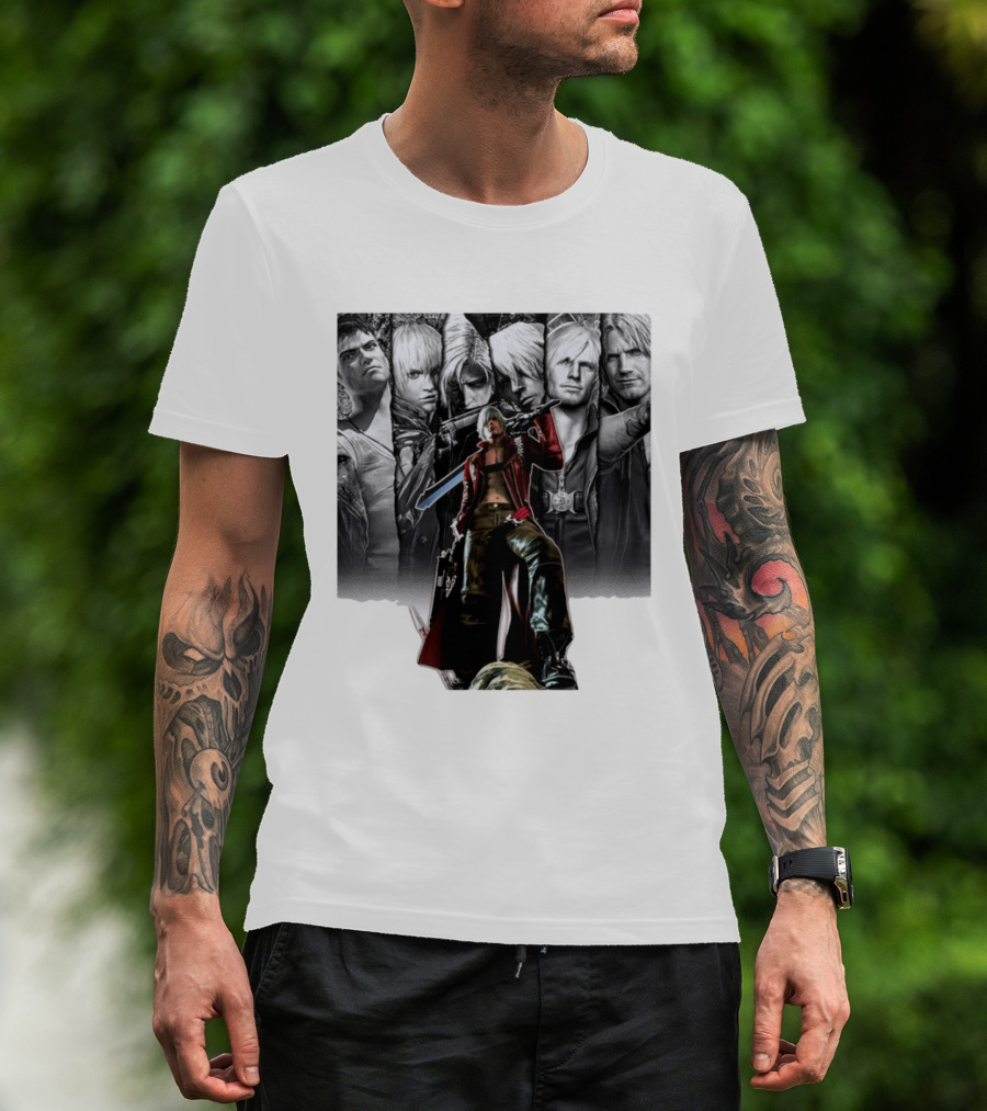 Dante Gen Devil May Cry Anime Collage Character Montage T-Shirt