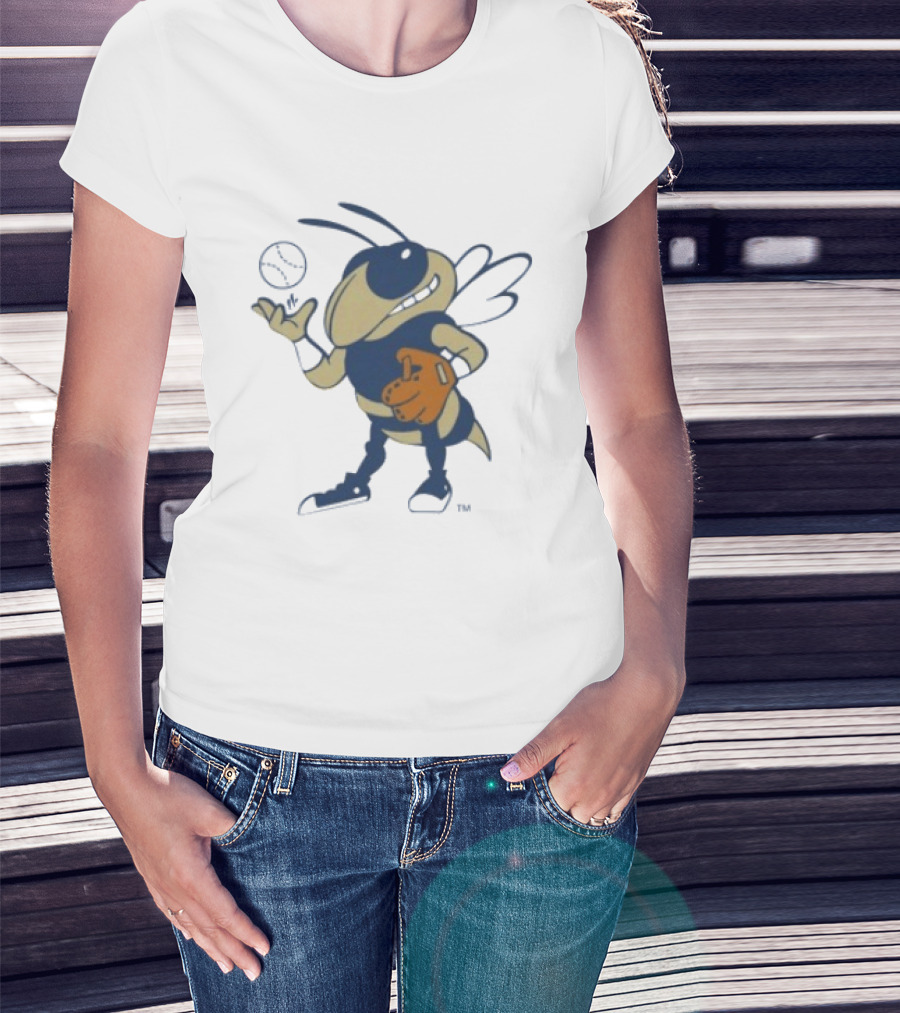 Georgia Tech Yellow Jackets Mascot Baseball Glove T-Shirt