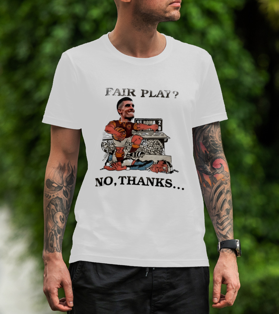 Gianluca Mancini AS Roma Fair Play No Thanks Comic T-Shirt